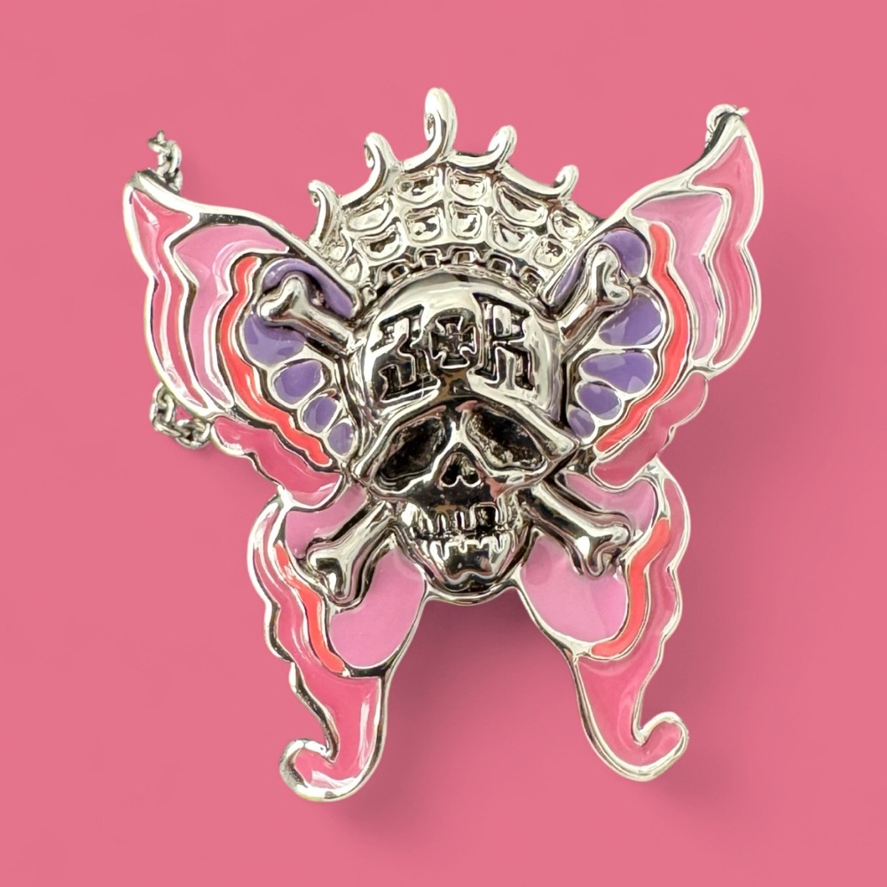 Third Rail Clothing Skull Butterly Necklace - Artist Kelly Gravao 90s Vintage